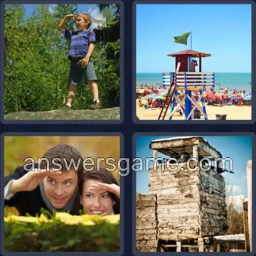 4 Pics 1 Word 7 Letters LOOKOUT
