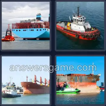 4 Pics 1 Word 7 Letters TUGBOAT
