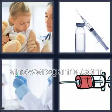 4 Pics 1 Word 7 Letters SYRINGE