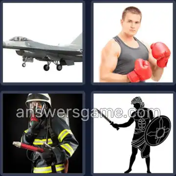 4 Pics 1 Word 7 Letters FIGHTER