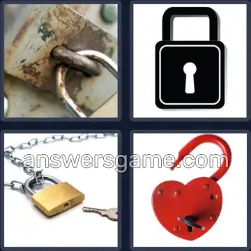 4 Pics 1 Word 7 Letters PADLOCK