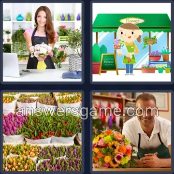 4 Pics 1 Word 7 Letters FLORIST