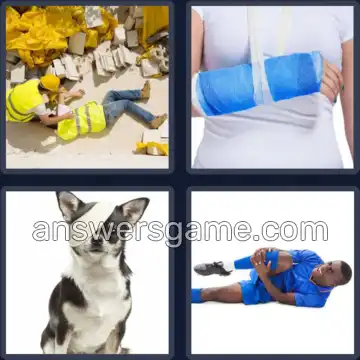 4 Pics 1 Word 7 Letters INJURED