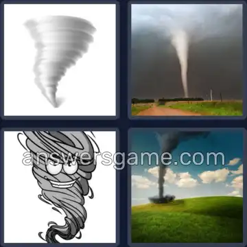 4 Pics 1 Word 7 Letters TORNADO