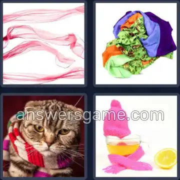 4 Pics 1 Word 7 Letters SCARVES