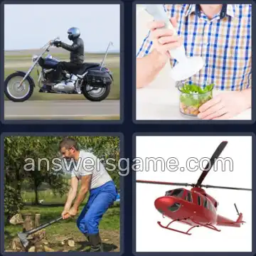 4 Pics 1 Word 7 Letters CHOPPER