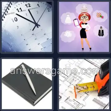 4 Pics 1 Word 7 Letters PLANNER