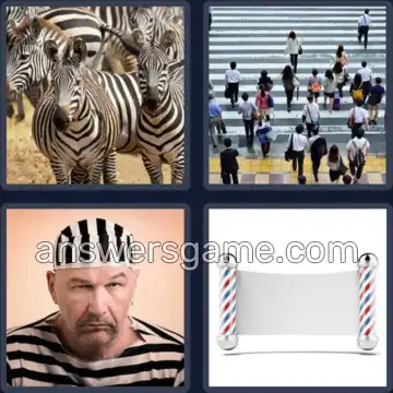 4 Pics 1 Word 7 Letters STRIPED
