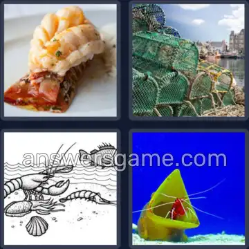 4 Pics 1 Word 7 Letters LOBSTER