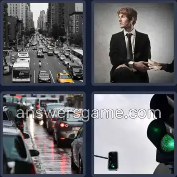 4 Pics 1 Word 7 Letters TRAFFIC