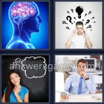 4 Pics 1 Word 7 Letters THOUGHT