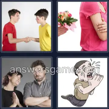 4 Pics 1 Word 7 Letters APOLOGY