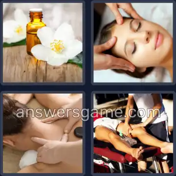 4 Pics 1 Word 7 Letters MASSAGE