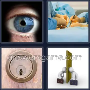 4 Pics 1 Word 7 Letters KEYHOLE