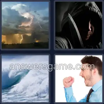 4 Pics 1 Word 7 Letters VIOLENT