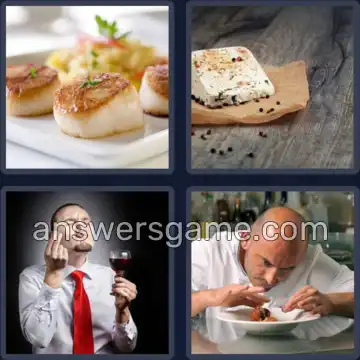 4 Pics 1 Word 7 Letters GOURMET