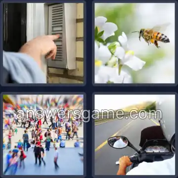 4 Pics 1 Word 7 Letters BUZZING