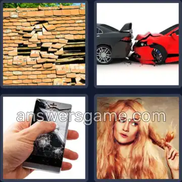 4 Pics 1 Word 7 Letters DAMAGED