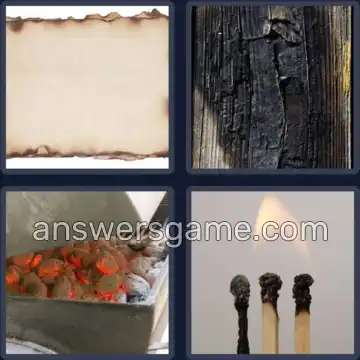 4 Pics 1 Word 7 Letters CHARRED