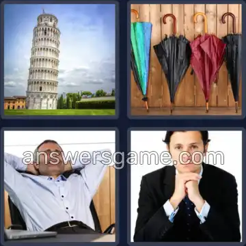 4 Pics 1 Word 7 Letters LEANING