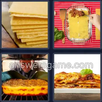 4 Pics 1 Word 7 Letters LASAGNA