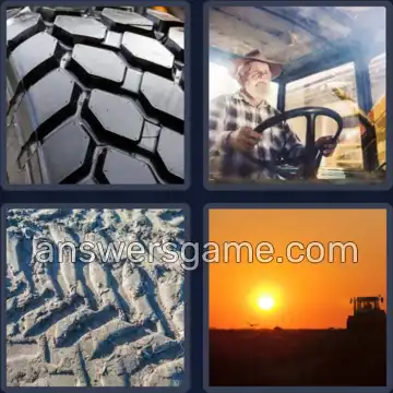 4 Pics 1 Word 7 Letters TRACTOR