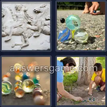 4 Pics 1 Word 7 Letters MARBLES