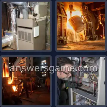 4 Pics 1 Word 7 Letters FURNACE