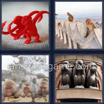 4 Pics 1 Word 7 Letters MONKEYS