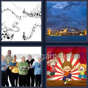 4 Pics 1 Word 7 Letters MUSICAL