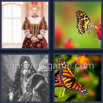 4 Pics 1 Word 7 Letters MONARCH