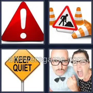 4 Pics 1 Word 7 Letters WARNING