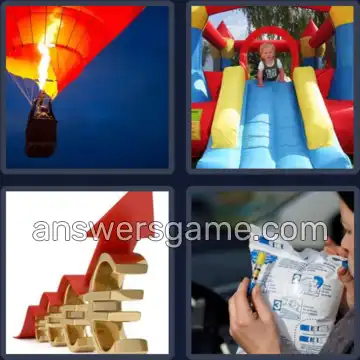 4 Pics 1 Word 7 Letters INFLATE