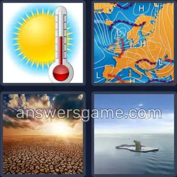 4 Pics 1 Word 7 Letters CLIMATE