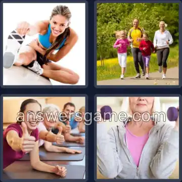 4 Pics 1 Word 7 Letters FITNESS