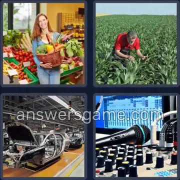 4 Pics 1 Word 7 Letters PRODUCE