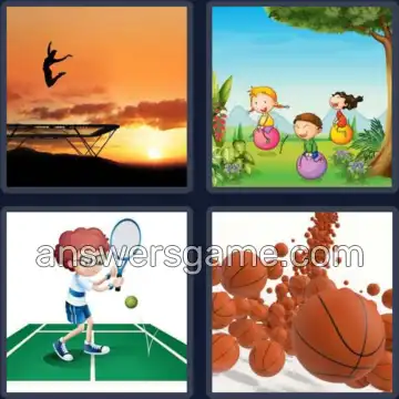 4 Pics 1 Word 8 Letters BOUNCING