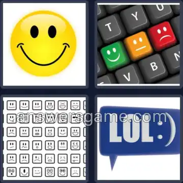 4 Pics 1 Word 8 Letters EMOTICON