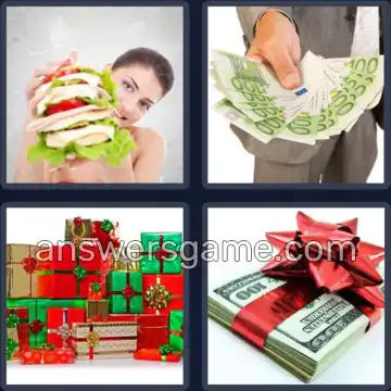 4 Pics 1 Word 8 Letters GENEROUS