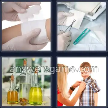 4 Pics 1 Word 8 Letters DRESSING