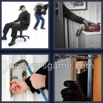 4 Pics 1 Word 8 Letters BURGLARY