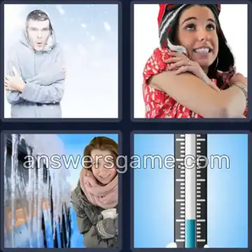 4 Pics 1 Word 8 Letters FREEZING