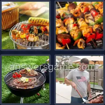 4 Pics 1 Word 8 Letters BARBECUE