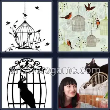 4 Pics 1 Word 8 Letters BIRDCAGE