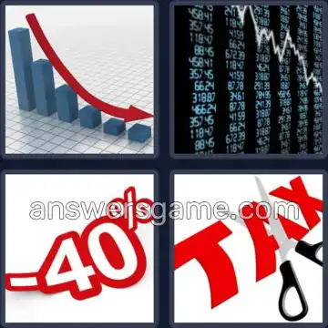 4 Pics 1 Word 8 Letters DECREASE