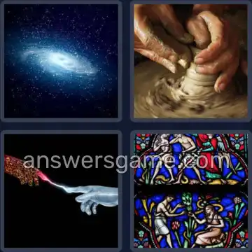 4 Pics 1 Word 8 Letters CREATION