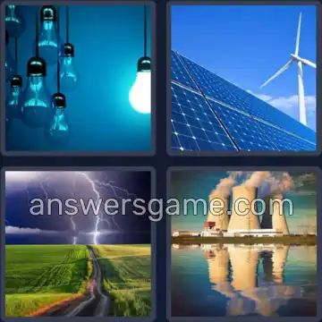 4 Pics 1 Word 8 Letters ELECTRIC