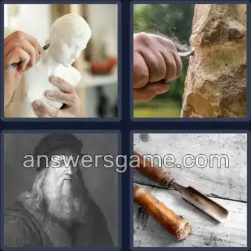 4 Pics 1 Word 8 Letters SCULPTOR