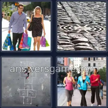 4 Pics 1 Word 8 Letters SIDEWALK