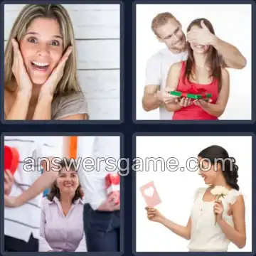 4 Pics 1 Word 8 Letters SURPRISE